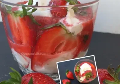 Coco Natural, Leche y Crema con Fresas