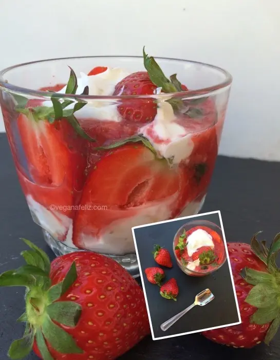 Coco Natural, Leche y Crema con Fresas