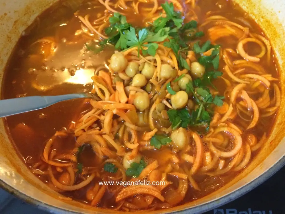 Lentejas con batata y garbanzos