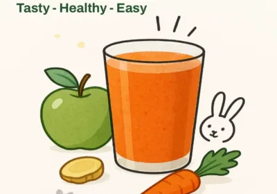 Zumo Ginger Bunny con manzana, zanahoria y jengibre. Receta vegana y saludable de Veganafeliz.